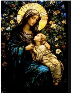 Mary With Baby Jesus, Images Of Mary, Mama Mary, Arte Van Gogh, Catholic Images, Blessed Mother Mary