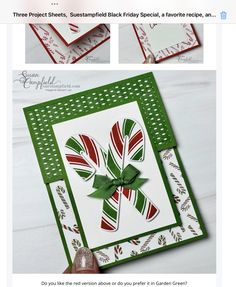 an image of a christmas card made with stampin's holiday candy canes