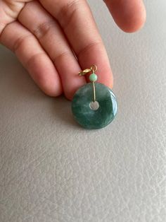 🌈 21.5mm Jadeite Jade Donut Pendant, Green 🌷 Untreated Natural Jadeite/ Grade A Jade 🌷 Certified : YES 🌷 Jade from Myanmar/ Burma 🌷 Dimensions : 21.5 x 4.2mm 🌷 Color : Green 🌷 Free standard shipping from Hong Kong with tracking included 🌷 Take approximately 7-21 days to arrive worldwide ❤️ In Chinese Culture: Young people wear jade pendant will have a prosperous life, attracts good luck and friendship Old people wear jade pendant will have a healthy life & longevity as well as bring Spiritual Jade Round Pendant Jewelry, Round Jade Natural Stones Jewelry, Jade Pendant For Jewelry Making, Round Jade Jewelry With Natural Stones, Round Jade Gemstone Jewelry, Aventurine Round Natural Stone Jewelry, Handmade Green Jewelry With Round Stone, Jade Gemstone Round Jewelry, Aventurine Jewelry With Natural Stones