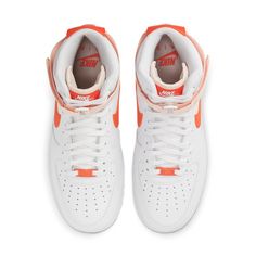 Nike Air Force 1 High Orange Pearl 334031-118 Sneaker Bar, Nike Air Force 1 High, Air Force 1 High, White And Orange, Shades Of Orange, Nike Air Force 1, Air Force 1, Nike Air Force, White Sneaker