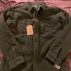 Brand New Jacket Never Worn Sz: Medium Grey Outdoor Long Sleeve Outerwear With Fleece Lining, Outdoor Fleece-lined Long Sleeve Outerwear, Winter Outdoor Outerwear With Buttons, Casual Long Sleeve Outdoor Outerwear, Collared Winter Outdoor Outerwear, Collared Outdoor Winter Outerwear, Collared Winter Outerwear For Outdoor Use, Collared Outerwear For Winter Outdoor, Weatherproof Long Sleeve Sport Coat For Cold Weather