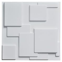 white square and rectangle tiles arranged in an arrangement on a white background with room for text or image