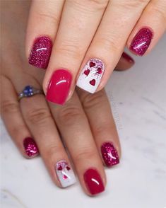 Valentine Day Nails Valentine’s Day Nail Design Ideas, #Valentines Nails Valentine Day Nails Make Nails, Fail Nails, Red Nail Art Designs, Coral Nails, Pretty Fashion, Nail Design Ideas, Best Nail Polish