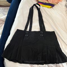 Nwt H&M Black Mini Skirt Lined With Suspenders Attached, Size 8 Chic Black Skort For School, Black Skirt With Pockets For School, H&m Black Skirt For Night Out, Black Cotton School Uniform Bottoms, Fitted Black Mini Skirt From H&m, Black Mini Suspender Dress With Adjustable Straps, H&m Lined Relaxed Mini Skirt, H&m Black Mini Skirt, Black Pleated Cotton Mini Skirt