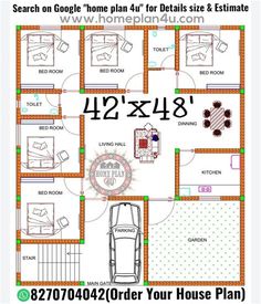 the floor plan for a house with 4 beds and 2 bathrooms in each area, which is