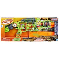 Introducing the Nerf Zombie Corrupter dart blaster in vibrant graffiti style, perfect for young zombie enthusiasts aged 8 and up. This eye-catching blaster mimics battle gear engineered by imaginative zombie fighters, complete with an 18-dart clip and 6-dart onboard storage. It's designed for high-energy play with no batteries required, making it great for both indoor and outdoor adventures. Plus, it comes with 22 Nerf Elite foam darts for endless fun right out of the box. Remember, eyewear is r Zombie Games, Nerf Toys, Outdoor Toys For Kids, Active Play, Collectible Trading Cards, Backyard Games, Toy Brand, Science Lab, Backyard For Kids