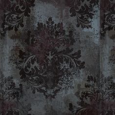 an old, grungy wallpaper with black and red flowers