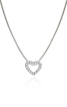 PRICES MAY VARY. This open heart necklace is crafted with 5A cubic zirconia, each of cubic zirconia stones is carefully handpicked. This jewelry features snake chain, giving it a unique style that makes it perfect for any outfit. ✦ SIZE – Length of the snake chain is 17.5"＋2" extender (44.5cm＋5cm) and Dainty heart charm size is approx. 0.43"×0.39" (11mm*10mm). It will comfortable for all neck sizes. ✦ HIGH QUALITY – Made of high quality stainless steel, silver plated. nickel and lead- free, with Cute Summer Jewelry, Open Heart Necklace, Women Birthday, Chain Silver, Gifts For Your Mom, Open Heart, Birthday Gifts For Girls, Summer Jewelry, Jewelry For Women