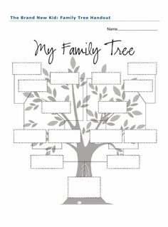 the family tree is shown in this printable template for children's books and crafts