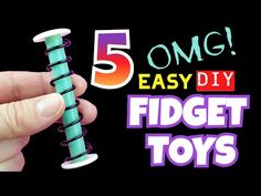 someone is holding a small toy with the words 5 omg easy diy fidget toys