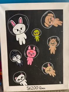 an image of stickers on the back of a refrigerator door that says sk700's face