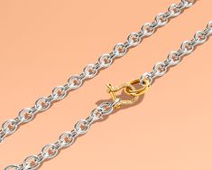 14kt Yellow Gold Diamond Shackle Bit 14kt Yellow Gold Hoop Sterling Silver Chain Small Lobster Clasp Standard 17" in Length Available for Pre-Order M029NS-2 Coming from a long line of prominent US jewelers and “Pearl” men -- Vincent has honed his ancestral expertise into unique, truly organic one-of-a-kind fine jewelry creations. The Vincent Peach jewelry collection is uniquely handcrafted combining the casual elegance of leather and the extraordinary beauty of diamonds and pearls. A native and Elegant White Gold Pendant Chain Necklace, Formal White Gold Pendant Chain Necklace, Elegant Sterling Silver Chain Necklace With Polished Finish, Elegant Sterling Silver Cable Chain Necklace, White Gold Necklace With Link Chain, Elegant Everyday Luxury Cable Chain Jewelry, Elegant Oval Sterling Silver Chain Necklace, Elegant White Gold Oval Link Jewelry, Formal White Gold Oval Link Necklace