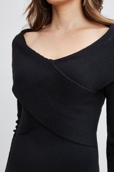 Cool & unique, our off-shoulder sweater dress is a must-have in your wardrobe. Designed in luxe Merino Wool, the edgy rib knit crossover silhouette makes this dress unique. Long Sleeve Wrap Bodice Wool Sweater Dress 100% Merino Wool Runs true to Size Model is 5'9" and wearing size S Dry Clean Only Imported Style #: ETR44260 Wool Sweater Dress, Dress Unique, Jumpsuit Jacket, Off Shoulder Sweater, Long Sleeve Short Dress, Knit Tees, Denim Coat, Unique Dresses, Knit Jacket