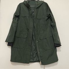 Brand New. W/Tags. Ladies Calvin Klein Size Large Coat. Wind And Water Resistant. This A Great Heavier Coat Perfect For Early Fall Green Travel Raincoat With Pockets, Green Parka With Pockets For Work, Green Workwear Parka With Pockets, Green Outerwear With Pockets For Rainy Weather, Green Workwear Parka, Green Spring Parka For Workwear, Green Parka For Spring Workwear, Green Travel Outerwear With Pockets, Green Outerwear With Pockets For Layering