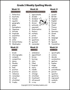 grade 5 spelling words worksheet