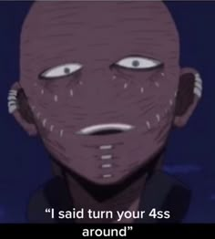 an animated image of a bald man staring at the camera with his eyes wide open