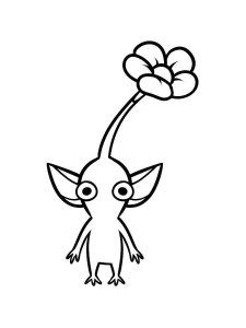 a drawing of a small creature with flowers on its head