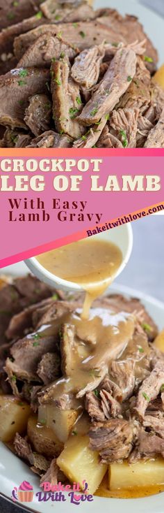 the crockpot pot roast with easy lamb gravy is ready to be eaten