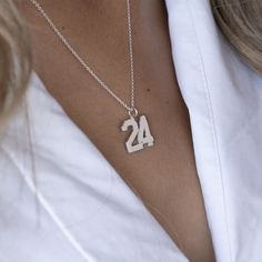 Number Necklace - Necklace With Numbers Year Necklace, Number Jewelry, Sports Lover Gifts, Number Necklace, Necklace Necklace, Necklace Personalized, Brass Chain, Personalized Necklace, Bar Necklace