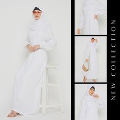 Experience everyday elegance in our White Abaya, featuring delicate sleeve embroidery and crafted from soft Nida matte fabric. With free-flowing sleeves, side pockets, and a modest, plain design, it offers comfort and versatility for regular use, making it ideal for Islamic women seeking both style and modesty in their attire.

#abaya #hajj #umrah #whiteabaya #modestfashion #muslimahfashion White Abaya For Umrah, Umrah Dress For Ladies, Umrah Women, Traditional White Floor-length Abaya, Umrah Tips For Women