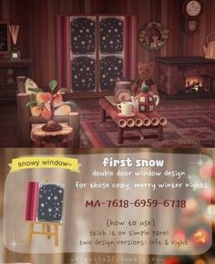 an advertisement for the first snow window