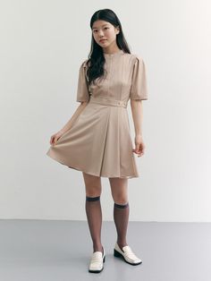 Composition : Polyester 69% / Rayon 28% / Spandex 3%Color: BeigeCountry of Origin : KOREA Beige Button-up Mini Dress, Beige V-neck Mini Dress With Button Closure, Gold Buttons, Jumpsuit Dress, Wrap Dress, Jumpsuit, Dress Outfits, One Piece, The Originals