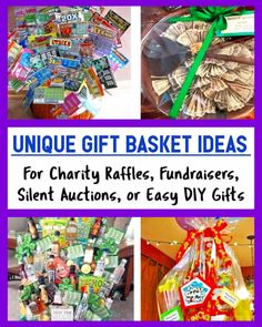 unique gift basket ideas for charity raffles fundraisers, silent auctions, or easy diy gifts