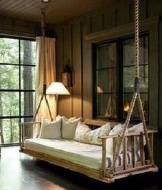 an image of a porch swing bed on pinterest