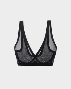 Black Mesh Bralette Black Mesh Sports Bra With Built-in Bra, Mesh Full Coverage Bra With Removable Pads, Supportive Medium Bust Support Bra For Summer, Stretch Mesh Bra With Mesh Back, Low-cut Nylon Bra With Built-in Support, Mesh Push-up Bra With Medium Bust Support, Push-up Mesh Bra With Medium Bust Support, Mesh Push-up Bra With Removable Pads, Micro-elastic Underwire Bra With Seamless Construction