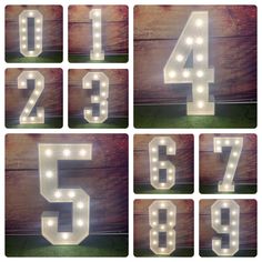 the numbers are lit up and ready to be put into light up letters with lights