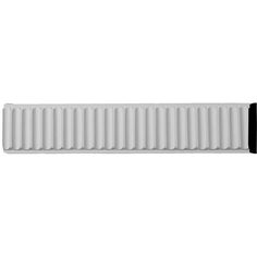 a white radiator is shown on a white background with black trimmings