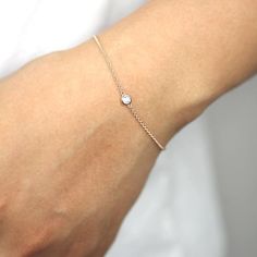 Diamond Solitaire Bracelet Natural Brilliant Cut Diamond | Etsy Minimalist Sterling Silver Tennis Bracelet For Everyday, Delicate Silver Diamond Bracelet In 14k Gold, Silver 14k Gold Bracelet With Single Diamond, Delicate Sterling Silver Diamond Jubilee Bracelet, Minimalist Silver Diamond Bracelet In 14k Gold, Minimalist White Gold Chain Bracelet With Single Diamond, Minimalist Gold Bracelet With Single Diamond, Minimalist Formal Bracelet With Single Diamond, Minimalist Gold Bracelet For Anniversary