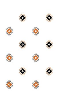 an orange and black pattern is shown on a white background, with small dots in the middle