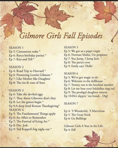 an old fashioned fall song with the words,'glimore girls full episodes '