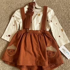 Nwt - Adorable Autumn Dress Playful Dress For Playtime In Fall, Cute Playtime Dresses For Fall, Cute Dresses For Playtime In Fall, Fall Playtime White Dress, Playful Dress-up Dresses For Fall, Cute White Dresses For Fall, Cute White Fall Dresses, Neon Pink Shorts, Pink Plaid Dress