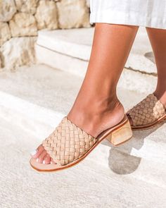 Santorini Woven Mule - Cream – Liberté Leather Woven Mules, Mule Sandals, Leather Weaving, Cozy Fits, Leather Mules, Ciabatta, Santorini, High Quality Leather, Black Heels