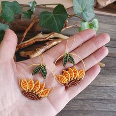 Macrame Sunflower earrings, Small hoop earrings, Flower earrings, Boho jewelry, Yellow earrings, Handmade jewelry, Unique earrings  DESCRIPTION It's perfect for women and girls who love boho jewelry for everyday. Whole earrings are made in micro-macrame with waxed thread, and can be placed in ear using ear wire. The length of the earrings is approx. 4cm  IMPORTANT The earrings can be reproduced.  SIZE Earrings height approx. 4cm Earrings width 4cm  PACKAGING ### The Earrings will be sent in beau Hoop Flower Earrings Gift, Handmade Gold Hoop Earrings Nature-inspired, Nature-inspired Hoop Earrings As Gift, Handmade Gold Hoop Earrings With Nature-inspired Style, Handmade Gold Nature-inspired Hoop Earrings, Gift Flower Hoop Earrings, Nature-inspired Round Hoop Earrings For Gift, Pierced Hoop Flower Earrings As Gift, Pierced Hoop Flower Earrings For Gift