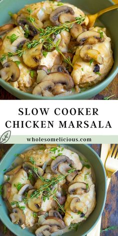 this slow cooker chicken marsala is delicious and easy to make it's the perfect side dish for any meal