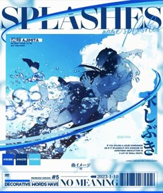 a magazine cover with an image of a person in the water