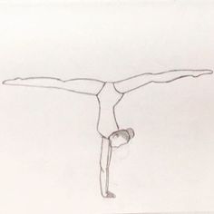 a drawing of a person doing a handstand