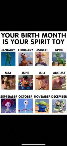 an advertisement for the movie toy story, featuring characters from various movies and their names