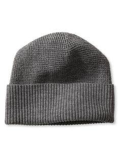 Waffle-Knit Extra-Fine Merino Wool Beanie Classic Knitted Beanie For Fall, Classic Knitted Merino Wool Beanie, Classic Knitted Beanie For Cold Weather, Classic Knitted Hats, Classic Merino Wool Hats For Winter, Classic Knit Hats For Cold Weather, Classic Gray Hats For Cold Weather, Classic Knit Beanie Hat, Classic Wool Beanie For Warmth