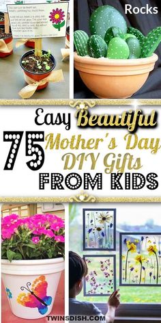 mother's day gift ideas from kids to make with flowers and succulents