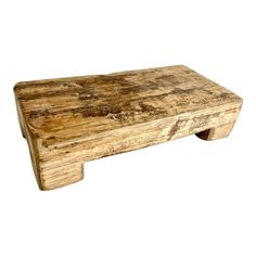 a wooden bench made out of wood on a white background