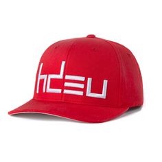 This 6 panel red flexfit hat features an embroidered "HDEU" logo in white on the front, as well as a secondary logo embroidered on the rear.Garment Details: 98% Cotton, 2% Spandex Secondary Logo, Red Panels, Garment Details, Logo Embroidered, Hats For Men, Spandex, ? Logo, Hats, Red