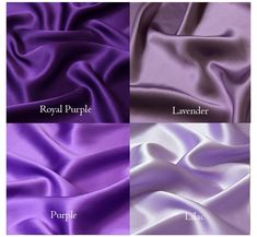 Satin Material Dress Ideas, Shades Of Lavender Colour, Royal Purple Dresses, Royal Colour Combinations, Purple Colors Shades, Purple Matching Colors, Purple Combination Colors, Shades Of Purple Outfit, Shades Of Purple Dresses