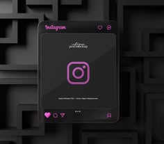 the instagram logo is displayed on an iphone's screen, surrounded by cubes