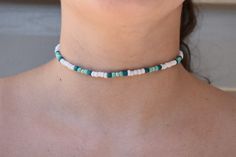 OBX Style Beachy Beaded Choker Beaded Choker Seed Bead - Etsy Summer Choker, Trendy Chokers, Seed Bead Choker, Bead Choker, Boho Choker, Ocean Colors, Choker Necklaces, Beaded Choker, Summer Jewelry