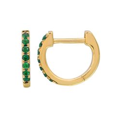 Green Emerald Huggies (9mm) Body Jewelry Men, Rainbow Pearl, Blue Accessories, Diamond Jewelry Designs, Emerald Color, Product Ideas, Initial Jewelry, Green Emerald, Gold Mirror