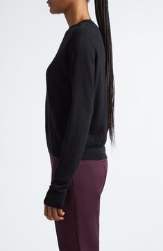 Layer through the seasons in a lightweight, rib-trimmed pullover sweater knit in a wool blend with a hint of cashmere for added softness. 21" length (size Medium) Crewneck Long sleeves 75% wool, 20% polyester, 5% cashmere Dry clean or hand wash, dry flat Imported Concert Looks, Preppy Look, Man Up, Sweaters And Leggings, Short Suit, Suit Shop, The Seasons, Wool Blend Sweater, Sweater Knit